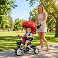 thumbnail image 2 of Qaba Tricycle 6 en 1 pour Tout-Petit avec Poignée de Poussée pour Parent, Rouge, 2 of 10