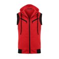 thumbnail image 1 of INSPIRE CHIC Men's Vest Hoodie Zip Up Sleeveless Drawstring Hooded Vest 46 Red, 1 of 8