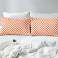 thumbnail image 4 of Erosebridal Plaid Buffalo Sheet Set Full, Orange Checkered Bedding Sets Full Size, Rectangle Room Decor, 4 Pieces, 4 of 7