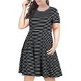 thumbnail image 1 of Ketyyh-chn99 Robe Formelle pour Femmes Robe Élégante pour Femmes Grande Taille Décontractée de Plage Robe d'Été Manches à Volants à Étages Évasée Mini Robe Noir, TG, 1 of 5