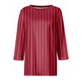 thumbnail image 3 of UPPADA Chandails à Manches 3/4 pour Femmes Mode Tendance Hauts Décontractés Col Rond Chandail Ample Confortable Doux Blouses Grande Taille Coupe Ample T-Shirts Décontractés Vêtements au Coude Hauts à Manches 3/4 pour Femmes Aubaines, 3 of 5