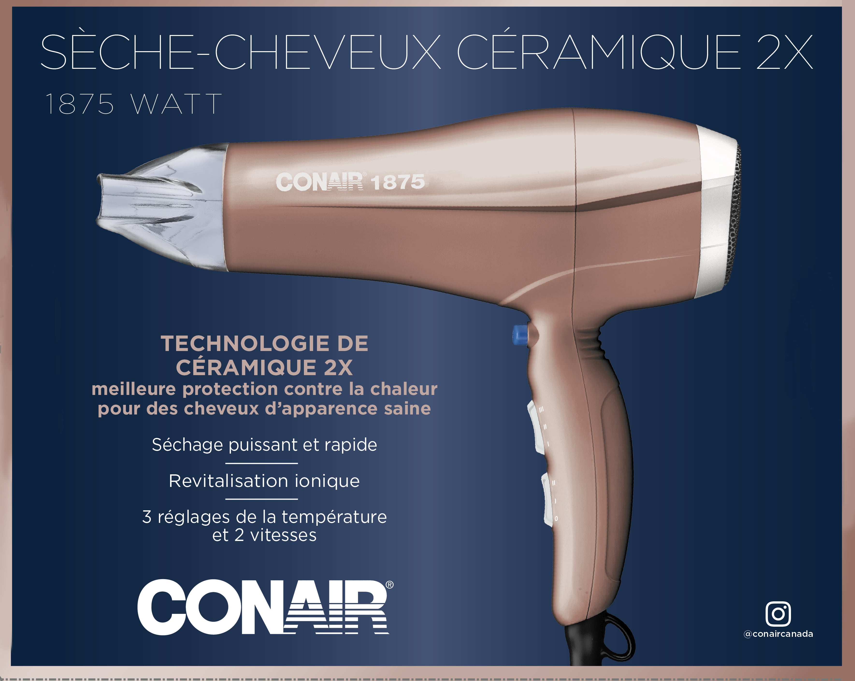 Sche-cheveux en céramique double