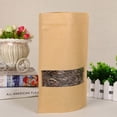 thumbnail image 4 of Transemion 10pcs Snack Bags Kraft Paper Window Paper Window Candy Bags Sealing Portable Cookie Bread Pouches 10*15 1Set, 4 of 6