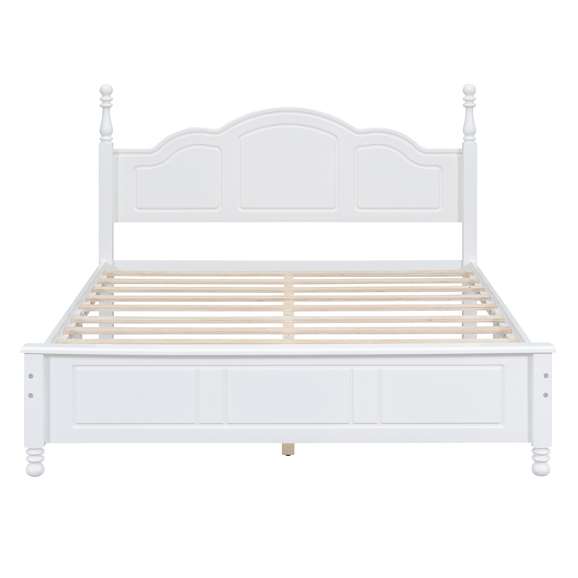 Lit plateforme en bois Noble House, style rétro, blanc, 2 places
