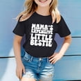 thumbnail image 2 of Girls Softball under Shirts Ruffle Girl Clothes Children's Casual Letter Pattern Print Multicolor Round Neck Short Sleeves, 2 of 4