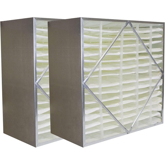 Filterbuy 20x20x6 MERV 14 (MPR 2800) Sans Entête, Filtres à Boîte à Cellule Rigide Remplacement CVC (Lot de 2)