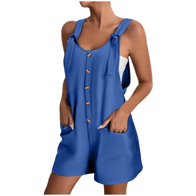 Kcodviy Short Rompers for Women Turtle Neck Long Sleeves for Women Summer Casual Button Rompers Clothes for Women Rompers Jumpsuit Overalls Jumpsuit Shorts Button Rompers for Women Plus Size Rompers