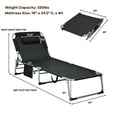 thumbnail image 2 of Gymax Folding Chaise Lounge Chair - Set of 1, Black, Padded, Adjustable Positions, 2 of 10