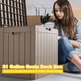 thumbnail image 3 of Coffre de Terrasse en Résine de 31 Gallons, Coffre de Rangement Extérieur Verrouillable pour Meubles, Outils de Jardin et Rangement d'Outils, Boîtes de Rangement Extérieures Étanches - Gris, 3 of 7