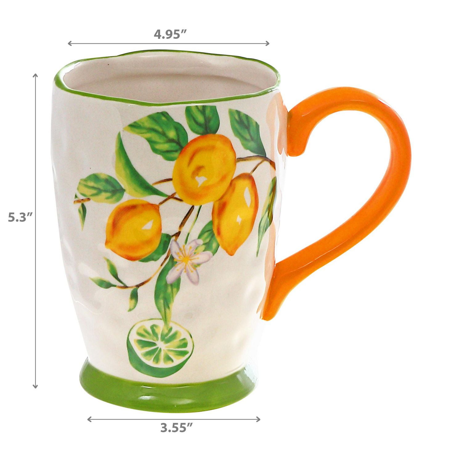 IH Casa Decor Ceramic Lemon Mug - Ensemble De 4