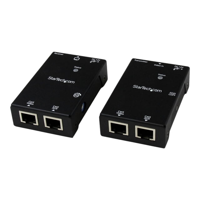 StarTech.com HDMI Over CAT5e / CAT6 Extender with Power Over Cable - 165 ft (50m) HDMI Video/Audio Over Dual Ethernet Cable Extender (ST121SHD50) - Video/audio extender - over CAT 5e/6 - up to 164 ft - for P/N: ST128HDMI2, SVA12M2NEUA, SVA12M5NA, VIDWALLMNT