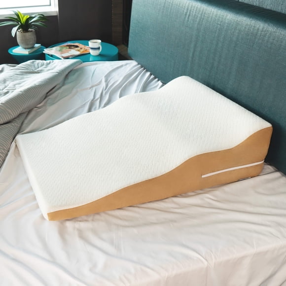 Avana Contoured Bed Wedge Memory Foam Support Pillow - Cooling Tencel Cover for Side Sleepers