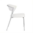 thumbnail image 2 of Brika Home Chaise d'Appoint Empilable en Simili Cuir en Blanc, 2 of 4