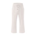 thumbnail image 3 of Capris, Mens Fashion Summer Drawstring Elastic Waist Casual Solid Color Capris Pants, 3 of 4