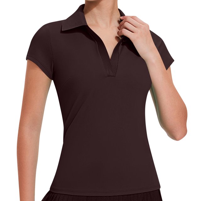 Wensltd Hauts Décontractés pour Femmes Manches Courtes Doux Légers Confortables Hauts Chemises à Col Uni