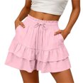thumbnail image 2 of Sentmoon Shorts de Randonnée pour Femmes Taille Haute Shorts pour Femmes Extensibles Couleur Unie Coupe Régulière Shorts de Course pour Femmes avec Poches Stylés pour Festival et Événement Musical Plage P-2TG, 2 of 8