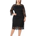 thumbnail image 1 of LSLJS Mode Women Sexy Plus Size Long Sleeve Splicing Perspective Sequin Dress, 1 of 5