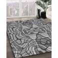 thumbnail image 3 of Ahgly Tapis d'Intérieur Lavable en Machine Carré Transitionnel Gris Foncé, 5 Pieds Carré, 3 of 7