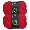 thumbnail image 1 of Unique Bargains Fil Acrylique Rouge, Lot de 2 Écheveaux de 50 g, 1 of 7