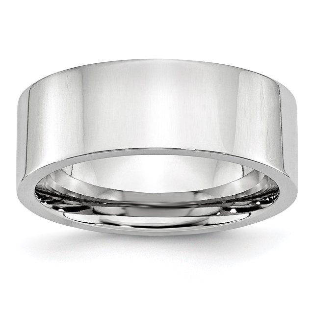 Bague en Cobalt Poli Plat 8mm Taille 9