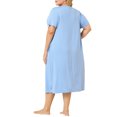 thumbnail image 3 of Agnes Orinda Nuisettes pour Femmes Grande Taille Fête des Mères Col Rond Manches Courtes Robe de Nuit Imprimé Chats Pyjamas Détente Maison avec Poche 2X Bleu Clair, 3 of 8