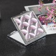 thumbnail image 3 of Amanman Portable Mirror Square Small Mirror for Purse Compact Mirror with Purple Cat's Eye Stone 2-Sided Mini Mirror (Purple Flower), 3 of 7