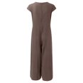 thumbnail image 5 of HBFAGFB Combinaison Femme Col Rond Manches Courtes Zippées Ample et Légère Marron Taille g, 5 of 5