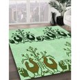 thumbnail image 3 of Ahgly Company Tapis de Zone Carré Vert Transitionnel Lavable en Machine, 7 Pieds Carré, 3 of 7