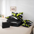 thumbnail image 4 of Erosebridal Geometric Stripe Bedding Sets Twin Size,Abstract Artwork Comforter Sets with Sheets,Geometry Lines Decor,Reversible,7pcs, 4 of 5