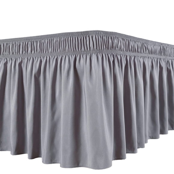 Maytalsory Jupe de Lit Élastique en Coton Facile à Nettoyer et Pratique avec Volants Fonctionnelle et Pratique Gris 100*200+40cm