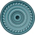 thumbnail image 1 of Ahgly Company Tapis Rond Lavable en Machine Intérieur Transitionnel Vert Sarcelle Profond, 5 Pieds Rond, 1 of 7