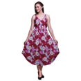 thumbnail image 1 of Bimba Robe Midi de Plage Imprimée Teinture sur Nœuds pour Femmes Bretelles Tenue d'Été-TTG, 1 of 1