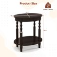 thumbnail image 3 of Gymax 2-Tier End Table Oval Compact Sofa Side Nightstand w/ Storage Shelf Espresso, 3 of 9