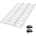 thumbnail image 1 of Aluminum Tri-Fold Ramp with Treads, Loading Ramps 1 Pack, 1500lb Capacity, 50” W x 76” L, Load or Unload Push Mowers, Garden Tillers, ATVs, 1 of 8