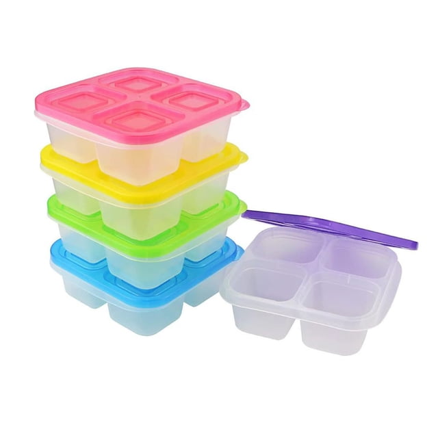 Rbaofujie Bento Lunch Box Kids 5pc/7pc Food Grade Compartment Lunch Box Plastic Fresh-Keeping Lunch Box with Lid Microwave Heating Lunch Box Simple Modern Lunch Box