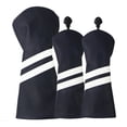 thumbnail image 1 of bedienty 3Pcs/Set PU Golf Club Head Cover with Tag Interchangeable Adjustable Protective Sheath Thickened Plush Wood Protector Dark Blue, 1 of 6