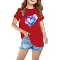 thumbnail image 1 of EGNMCR T-Shirts & Blouses à Manches Courtes Col Rond pour Tout-Petits Garçons Filles Coton Mode Mignon Col Rond Imprimé Tee Manches Courtes Girl Blouse, 1 of 5