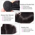 thumbnail image 4 of Brazilian Straight 3 Bundles Human Hair Unprocessed Human Hair Bundles Straight Natural Black Color Straight Hair Extensions Perruques Extensions de cheveux humains, 4 of 7