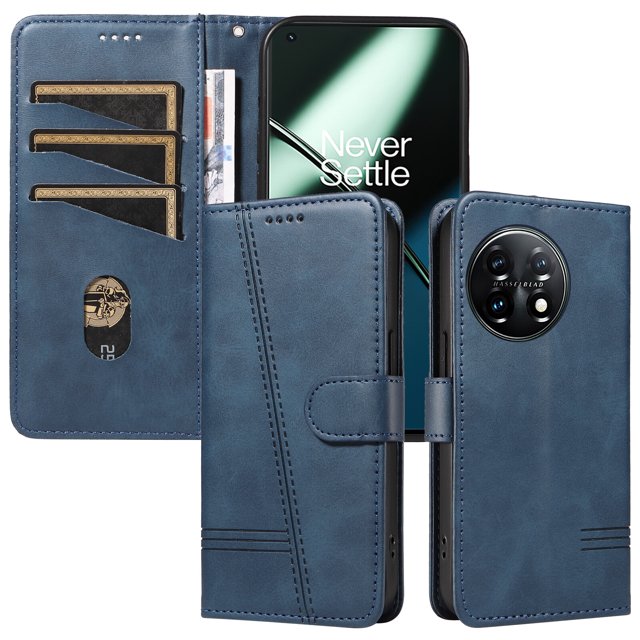 Phone Case for OnePlus 11 5G Magnetic PU Leather Card Slots Durable Wallet Cover