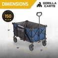 thumbnail image 3 of Gorilla Carts Chariot Pliable et Rabattable, Plateau de 7 Pi3, Capacité de Charge de 150 lb, Bleu, 3 of 11