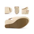 thumbnail image 2 of BLISSFUL STEP Sandales Espadrilles Mode pour Femmes à Talons Hauts à Bout Ouvert Beige 5,5, 2 of 5