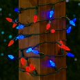thumbnail image 3 of Novelty Lights 24FT 70 LED C6 LED Christmas String Lights, Red & Blue, 3 of 8