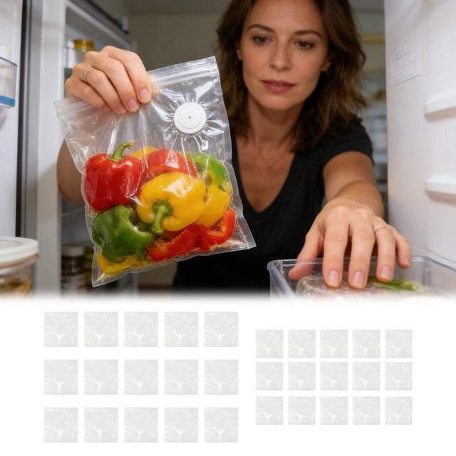 Chef 30 Scelleuse sous Vide Réutilisable pour Préparation de Repas et Entreposage des Aliments, Système de Mise sous Vide avec 15 Petits et 15 Grands Sacs en PE de Qualité Alimentaire pour la Préservation de la Fraîcheur, Isolation de Cuisine et Commodité