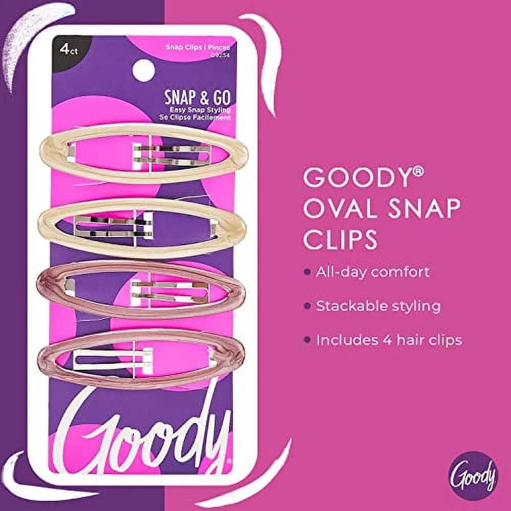 Goody Womens Classics Big Oval Epoxy Contour Clips, 4 Ct