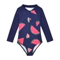thumbnail image 1 of TIEVOSA and Girls Swimsuit Rash Guard Long Sleeve 1 Piece Zipper Bathing Suits UPF 50+ Sun Protections 3-13 Years Old, 1 of 4