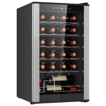 Koolatron 24 Bottle Wine Fridge – Freestanding with Glass Door 2.4 cu. ft (68 L), Beverage Can Refrigerator, Digital Temperature Control, Ideal for White, Red, Sparkling Wine, Champagne