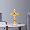 thumbnail image 4 of Metal Standing Catholic Christian Altar Home Decoration Chapel Crucifix - Golden, 4 of 8
