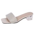 thumbnail image 2 of LSLJS Chaussures pour Femmes Transparentes à Talon Moyen avec Strass Sandales Tongs Mode pour Femmes, Pantoufles pour Femmes, 2 of 8