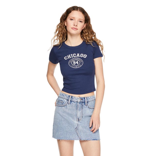 No Boundaries Women's Rib Baby Tee