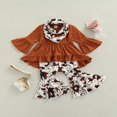 thumbnail image 2 of MesaSe Toddler Baby Girls Spring Princess Flare Pants Set O-Neck Ruffles Tops + Bell Bottom Pants Headband, 2 of 6